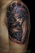 美女与野兽纹身